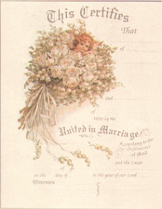 Nosegay Angels Marriage Certificate
